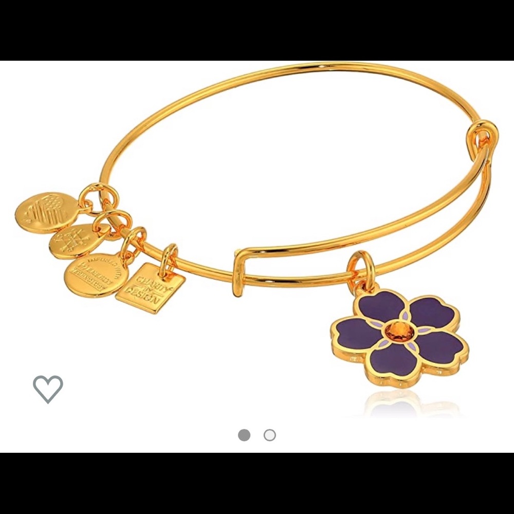 ALEX AND ANI Purple Armenian Flower Bangle - Picture 2 of 3